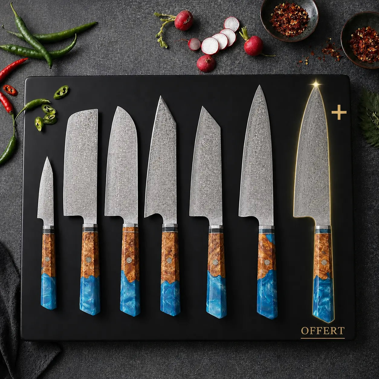 Set de couteaux de cuisine japonais et collection complète de couteaux Ryulys